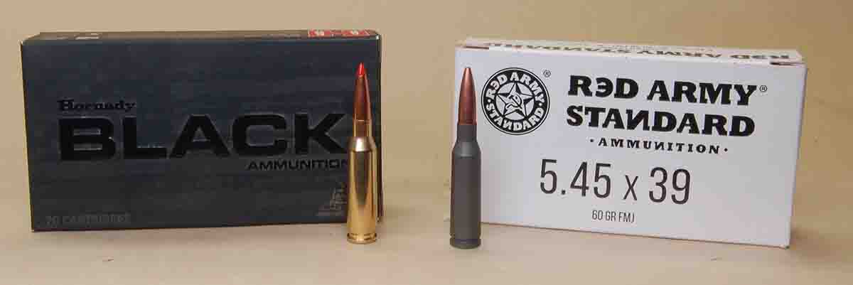 The factory ammunition chronographed was Hornady BLACK and Red Army Standard, which is imported by Century Arms.